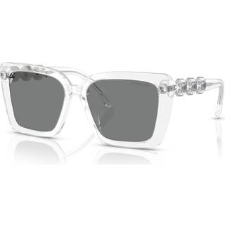 Swarovski Kvinde SK6032 102787 Solbriller Acetat Transparent Grå Firkantet Normal