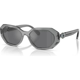 Swarovski Kvinde SK6028 10626G Solbriller Acetat Grå Grå Geometrisk Spejlet