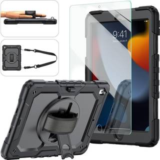 iPad 9./8./7. generation af sag iPad 10.2 Sag 2021/2020/2019 [Kid Proof] Ambison Full Body Protective Case med 9 timers tempereret glassk?rmbesky