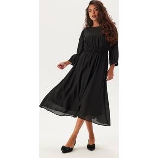 Balloon Sleeve Structured Midi Dress
