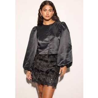 Round Neck Puff Sleeve Blouse