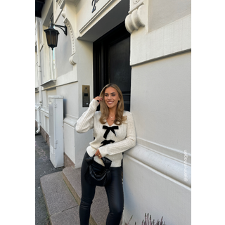 Sparkling Knitted Bow Sweater