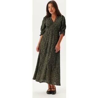 Ruched Sleeve Midi Dress