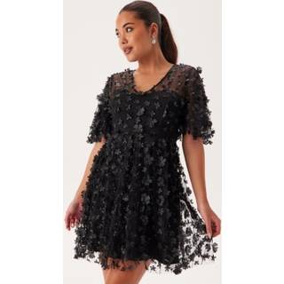 3D Floral Butterfly Sleeve Dress