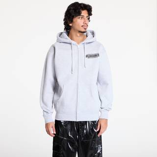 Sweatshirt PLEASURES Staff Zip Hoodie Heather Grey M - Heather Grey - M