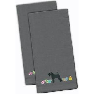 Caroline's Treasures CK1659Gytwe Kerry Blue Terrier Easter Gray Broderet køkkenhåndklæde Sæt på 2