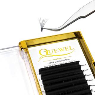 Queewel Volume Eyelash Extension | 0,03-0,12mm | C/cc/d/dd curl | 8-25 mm længde | Let ventilatorvolumen Lash 2D-20D SELF FANNING VOLUME LASHES 0