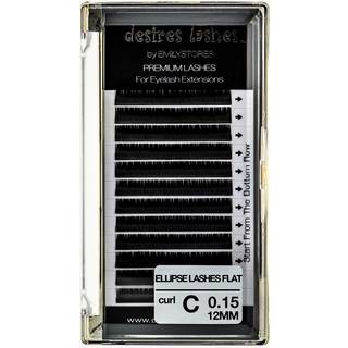 ?nsker vipper ved Emilystores ellipse ?jenvipper 0,15 mm tykkelse C kr?ll?ngde 12 mm flade vipper forl?ngelser volumen bl?d til vipperforl?ngelse