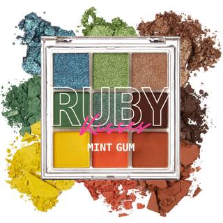 Ruby Kisses Eyeshadow Palette Meget pigmenteret ?jenmakeup 9 Shades Mat Shimmer Metallic Eyeshadow Palette Festival Eye Makeup (Mint Gum)