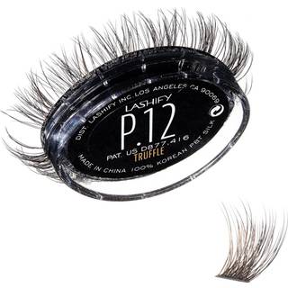 Lashify plushy 12mm sladder vipper i tr?ffelfarve let DIY falske vipper til et volumin?st, men alligevel naturligt look