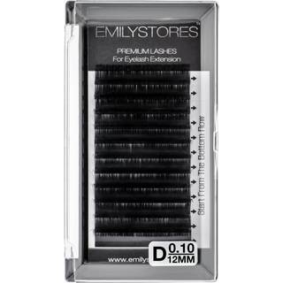 Emilystores ?jenvippeforl?ngelser 0,10 mm tykkelse D kr?llel?ngde 12 mm volumen Individuelle ?jenvipper naturlige udseende enkeltst?rrelse til vi