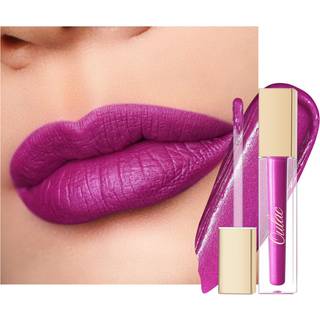 OULAC MATTE Liquid Purple Lipstick til kvinder Fuchsia Langvarig l?befarvning Vandt?t st?rkt pigmenteret cremet formel l?bestift med vitamin E ve