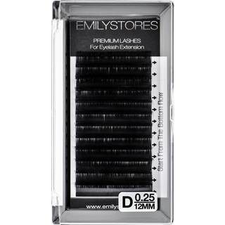 Emilystores ?jenvipperudvidelser 0,25 mm tykkelse D kr?llel?ngde 12 mm naturligt udseende individuelle volumen ?jenvipper til vipperforl?ngelser