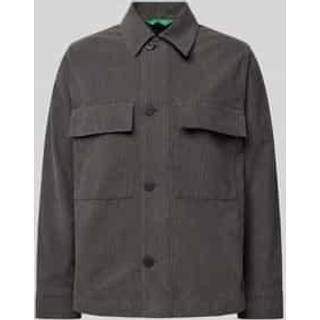 Harki Pinstripe Overshirt, Dark Gull Gray, XL