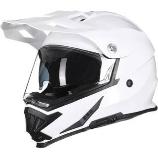 Triangle Full Face Motorcykelhjelm ATV Dirt Bike Helmet Dual Sport Off-road for Men DOT-godkendt (stor blank hvid)
