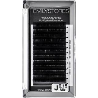 Emilystores Lash Extensions 0,15 mm tykkelse J Curl Blandede st?rrelser 8-14 mm L?ngde Individuelle volumen Naturlige ?jenvipper til ?jenvippefor