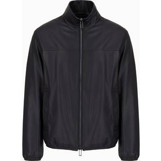EMPORIO ARMANI Herren Lederblouson blau unifarben