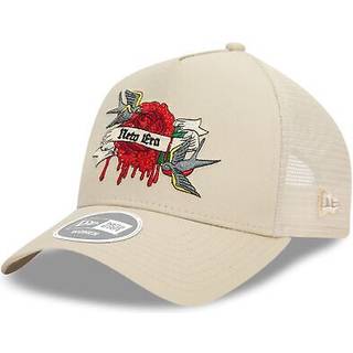 New Era Womens Light Beige 9FORTY E-Frame Adjustable Trucker Cap adult female Brown adult female Brown adult female Brown adult female Brown adult fem - Osfm