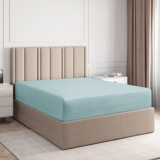 Dronning 400 trådtælling Bomuldsmonteret ark - Hotelkvalitet 100% Bomuld - Blød og rynkefri - Dybe lommer - Passer madras perfekt m/ingen pop -of