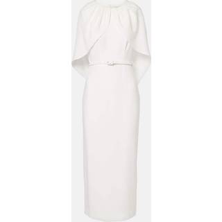 Roland Mouret Caped satin crÃªpe midi dress - white - M