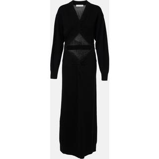 Christopher Esber Gathered cutout wool and cashmere maxi dress - black - XXS