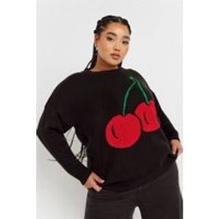 Yours Curve Limited Collection Curve Cherry Knitted Jumper46-48