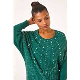 Roman Roman Green Diamante Hotfix Sunray Top