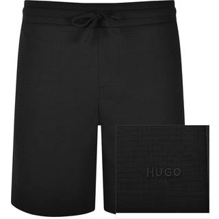 Vaffelvævet pyjamasshorts med broderet logo
