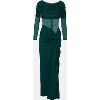 Christopher Esber Sonora ruched silk tulle-trimmed maxi dress - green - XS