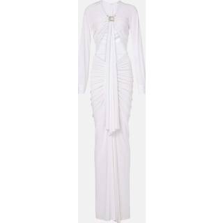 Christopher Esber Embellished gathered jersey gown - white - L