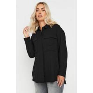 Yours Curve Langærmet Hammered Utility Skjorter50-52