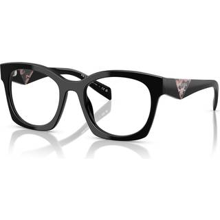 Prada Kvinde PR A05V 27A1O1 Optiske stel Acetat Sort Transparent Geometrisk Normal