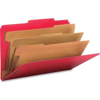 Smead Pressboard Classification File Mappe med SafeSHIELD Fasteners 3 Dividers 3"""" Ekspansion Lovlig strrelse Lyserd 10 pr. ske (19095)