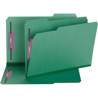 Smead pressboard fastg?relsesfilmappe med Safeshield Fasteners 2 Fastg?relseselementer 1/3-sk?ret fane 2 """" Expansion Legal Size Green 25 pr. Bok