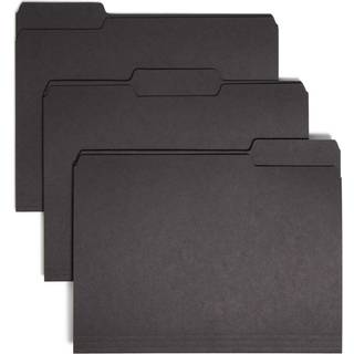 Smead indvendige arkivmapper, 1/3-snit faner, US Letter-størrelse, sort, 100 stk pr. æske - udvidelige