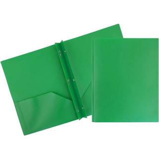 Jampapir Plastik 2 Pocket Pop -mapper - Holdbare skolemapper med metalstykker Fastg?relsesl?s - Gr?n - Bulk 48/pakke