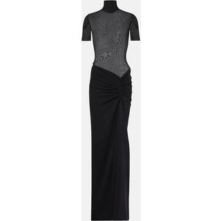 Christopher Esber Fusion gathered jersey and crÃªpe maxi dress - black - XL
