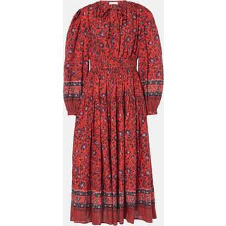 Ulla Johnson Mona floral cotton-blend midi dress - red - XS