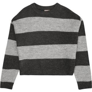 Kids Only Dark Grey Melange/light Grey Melange Stribet Striktrøje