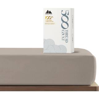 Mayfair linned 100% bomuld monteret ark dobbelt st?rrelse - 500 tr?dantal 16 """" dyb lomme dobbelt monteret ark kun bl?d k?lesaten v?vning elastis