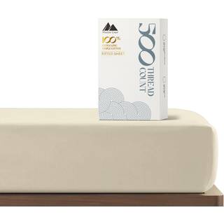 Mayfair Linned Twin XL Fitted Sheet kun - 100% bomuld 500 tr?dt?lling Deep Pocket Fitted Sheet Twin XL Soft Cooling Sateen Weave Elastic Bottom S