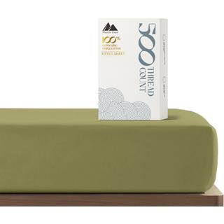 Mayfair linned 100% bomuld monteret ark dobbelt st?rrelse - 500 tr?dantal 16 """" dyb lomme dobbelt monteret ark kun bl?d k?lesaten elastisk bundpl