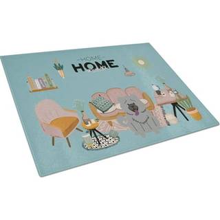 Caroline's Treasures CK7984LCB Blue Chow Chow Sweet Home Glass Cutting Board Stor dekorativt tempereret glas Køkkenskæring og serveringsplade Sto