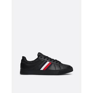 Tommy Hilfiger Black Leather Men Sneakers