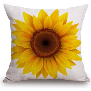 TSSOHU Solsikkeblomster Bomuld Burlap Linned Kast Pudebetr?k Pudebetr?k Sofa Udend?rs dekorativ firkant 18x18 tommer