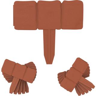 Plastik Have kantning af sten-look gr?nse-dekorativ blomsterbedhegn til landskabsarkitektur s?t med 10 terracotta sammenl?sende gr?spl?ne i Pure