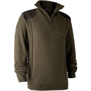 Deerhunter Sheffield Knit with Zip Neck Uldsweater Herrer størrelse L farve brun