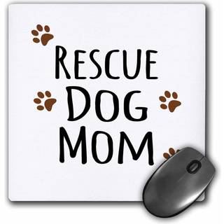 3Drose Rescue Dog Mom Doggie af Breed Muddy Brown Paw Prints Doggy Lover Proud Pet -ejer Mama Love Mouse Pad (MP_154181_1)