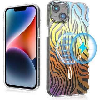 Mybat Pro magnetiska smala tydliga fodral för iPhone 14 plus fall 6,7 tum kompatibel med magsafe stilfull bländande färgmasker för kvinnor flicko