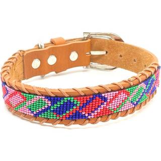 Læderhalsbånd Blå